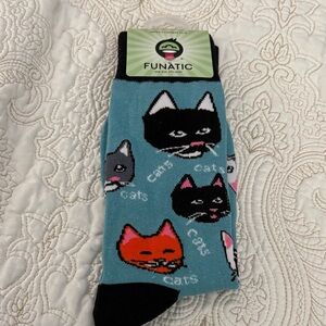 Cat Lover's Socks - Blue, Black, and Orange
